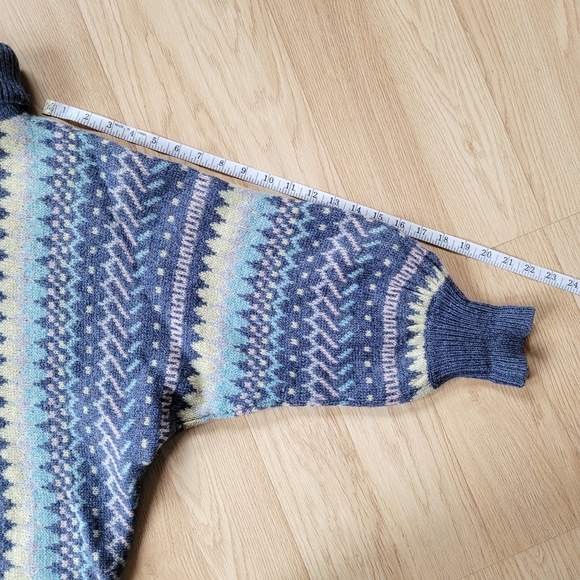 Vintage Fairisle Shetland Wool Dolman Sweater - S - Picture 9 of 11